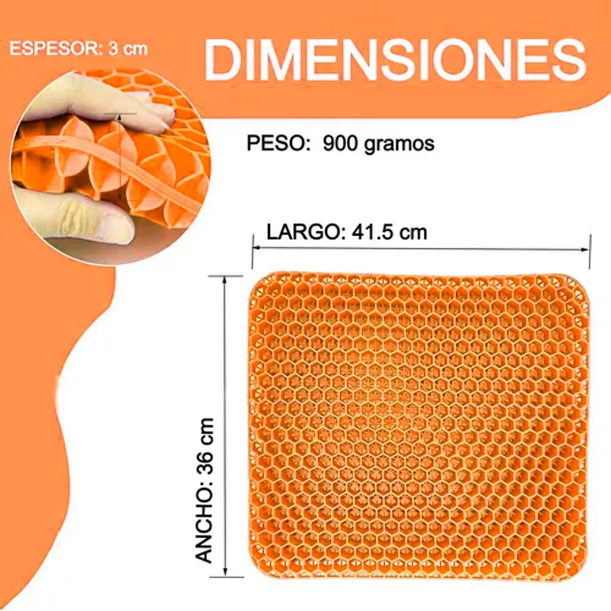 Foto 4 | Cojín Ergonómico Ortopédico Eo Safe Imports Esi-11641 Naranja