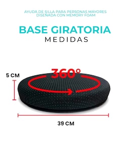 Foto 5 | Cojín Giratorio 360° De Memory Foam: Comodidad Y Movilidad Para Adulto Mayor