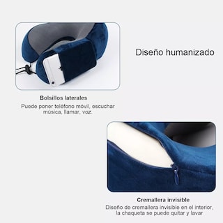 Foto 4 | Almohada de Viaje 100% Espuma Viscoelástica Cuello Eo Safe Imports Esi-12437 Azul