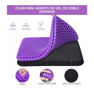 Foto 4 | Cojín Flexible Ortopédico Púrpura de Gel Transpirable Coxis para Hemorroides