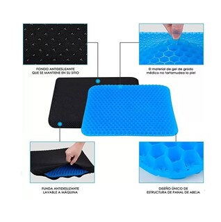 Foto 3 | Cojín Ergonómico Ortopédico Gel Asiento Lumbar Hemorroides Azul