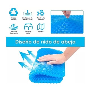 Foto 4 | Cojín Ergonómico Ortopédico Gel Asiento Lumbar Hemorroides Azul
