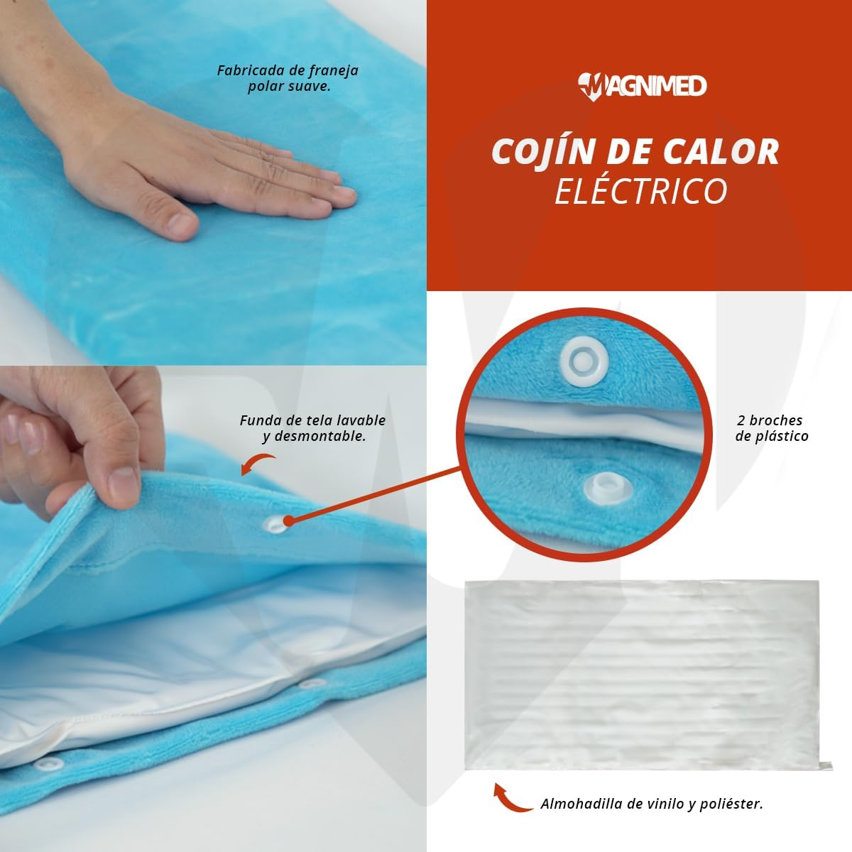 Foto 7 | Cojín De Calor Sanezy OA5608 Eléctrico para Terapia Muscular