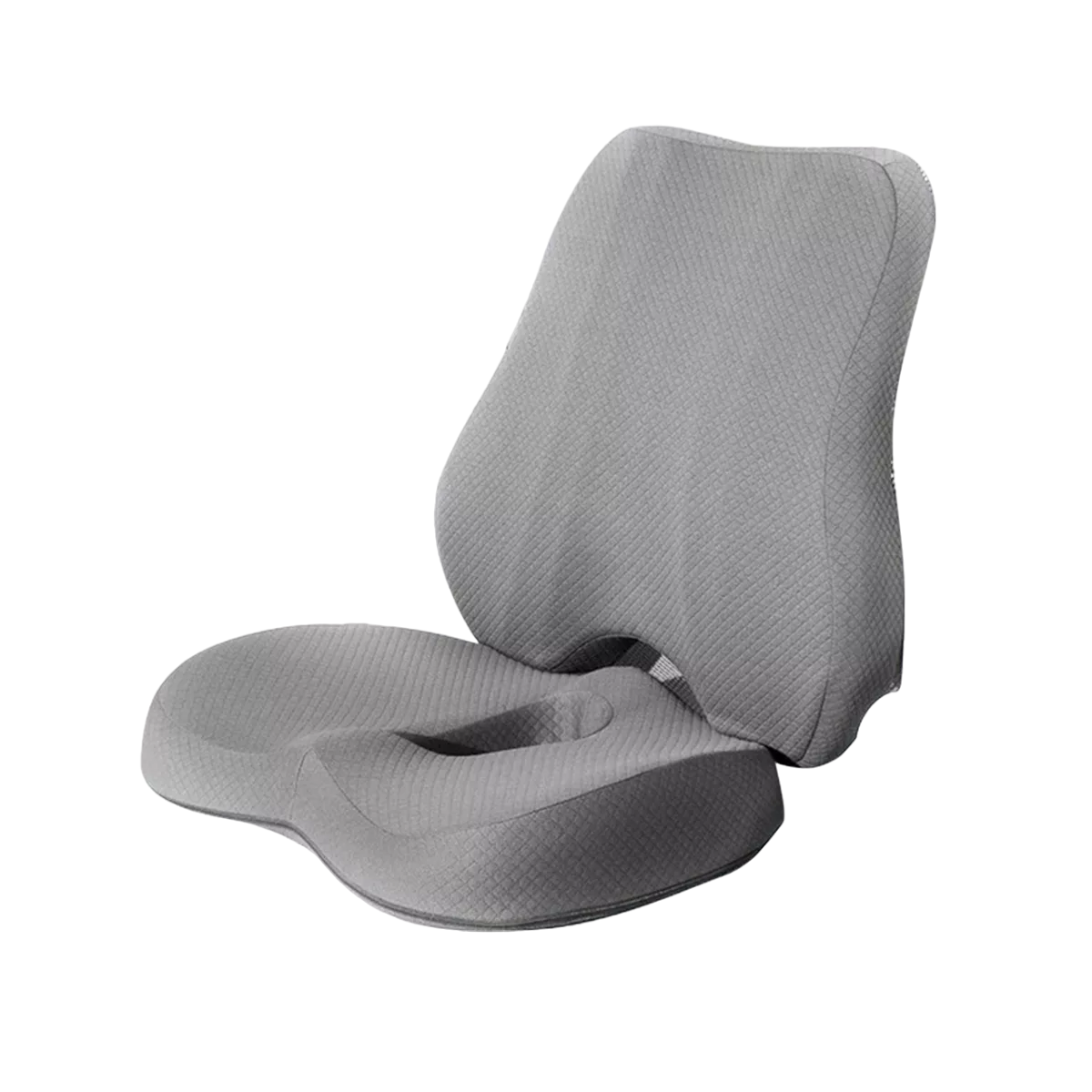 Foto 2 pulgar | Cojín de Asiento y Almohada de Soporte Lumbar para Espalda Gris