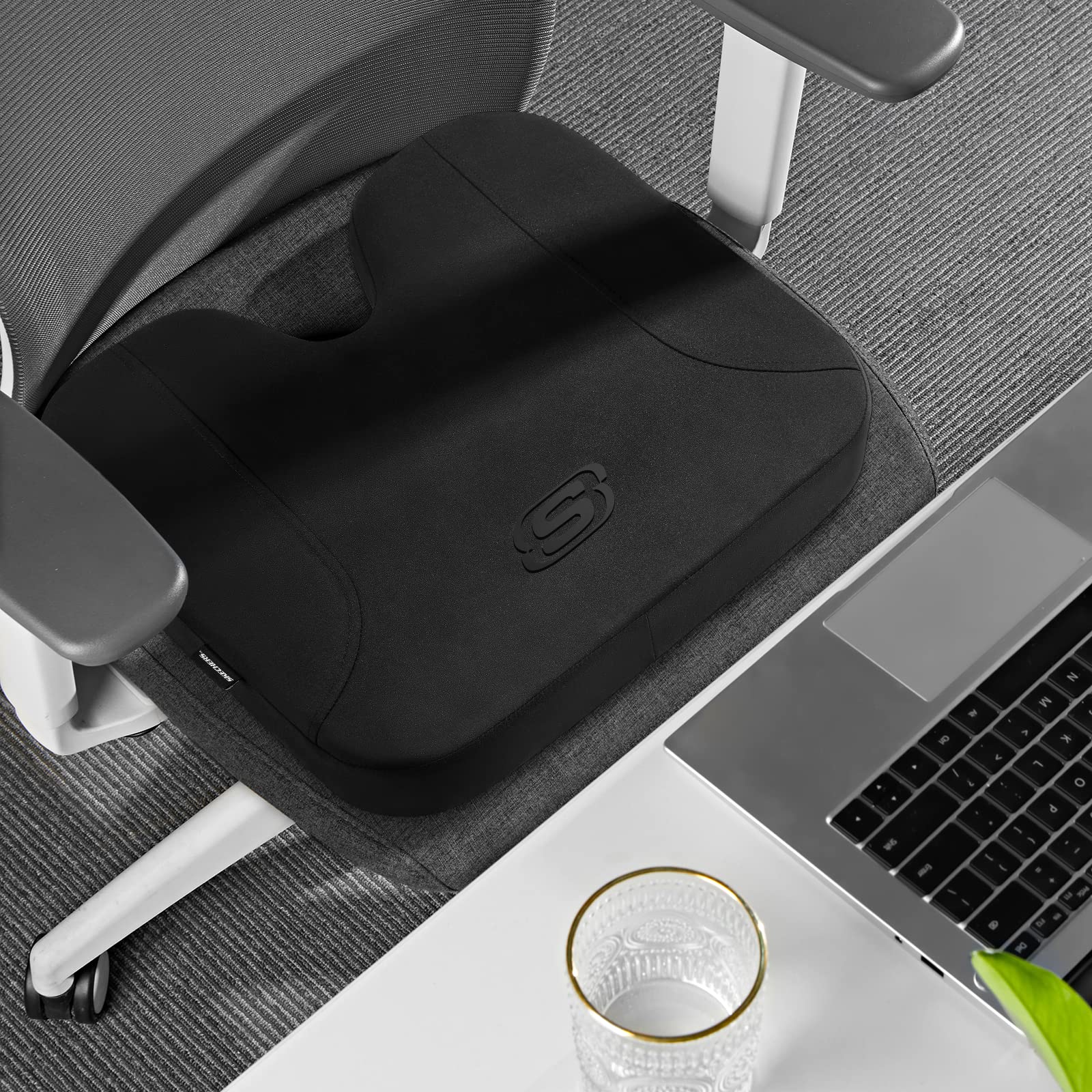 Foto 6 | Cojín De Asiento Skechers De Espuma Viscoelástica Para Coche O Silla De Oficina, Color Negro - Venta Internacional.