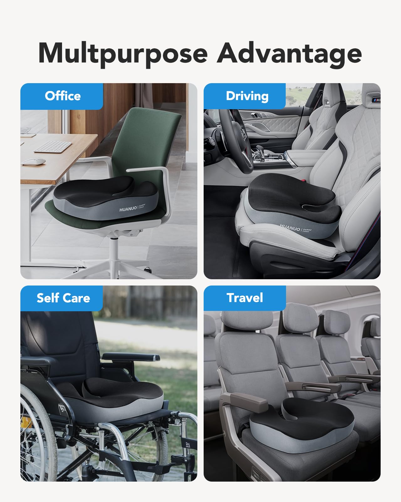 Foto 6 pulgar | Cojín De Asiento Huanuo Ergonómico Para Silla De Oficina, Coche O Silla De Ruedas - Venta Internacional.