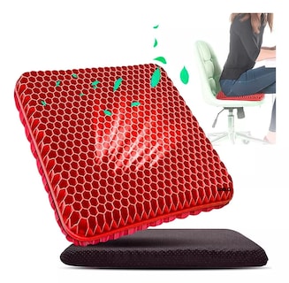 Foto 2 | Cojín Ergonómico Lab.g Silicon Gel Panal Asiento Auto Silla Cómodo Rojo