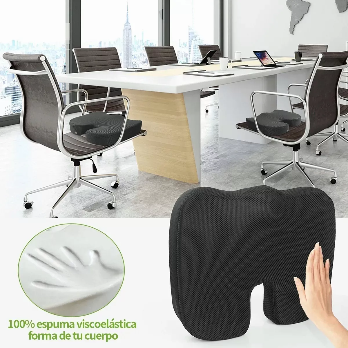 Foto 6 pulgar | Cojín Para Asiento De Silla De Oficina Para Aliviar El Dolor Eo Safe Imports Esi-11640-1 Negro