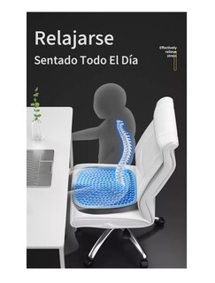 Foto 5 | Cojin De Gel Asiento Decorativo Sillas Auto Oficina Hogar Gris Con Azul