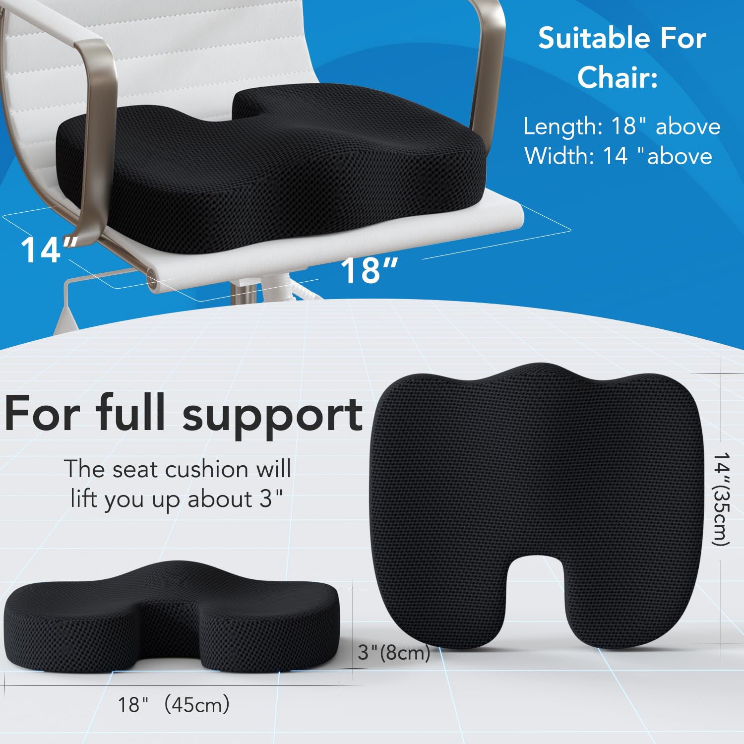 Foto 6 pulgar | Cojín De Asiento Y Almohada De Soporte Lumbar Qutool Memory Foam - Venta Internacional.