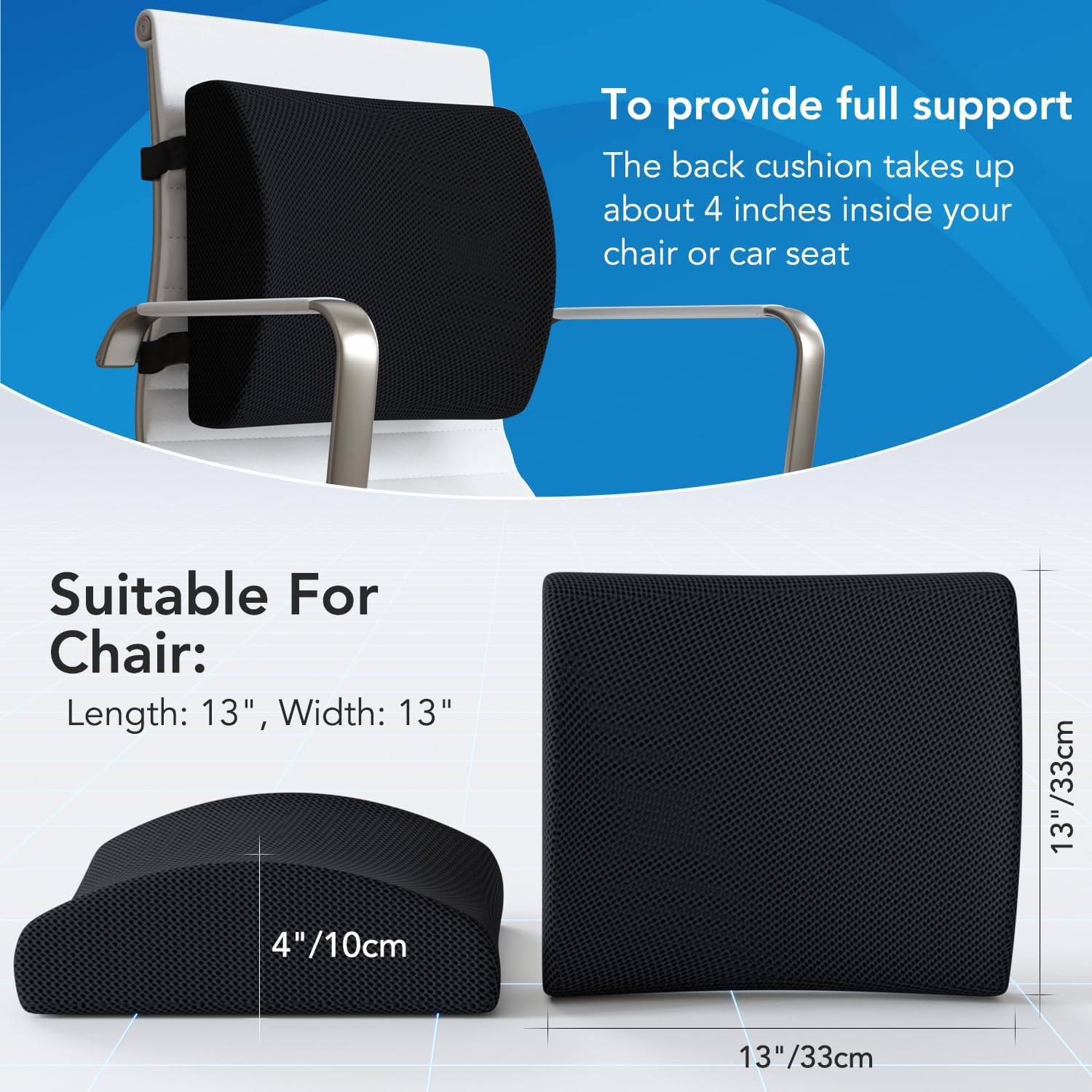 Foto 6 | Cojín De Asiento Y Almohada De Soporte Lumbar Qutool Memory Foam - Venta Internacional.