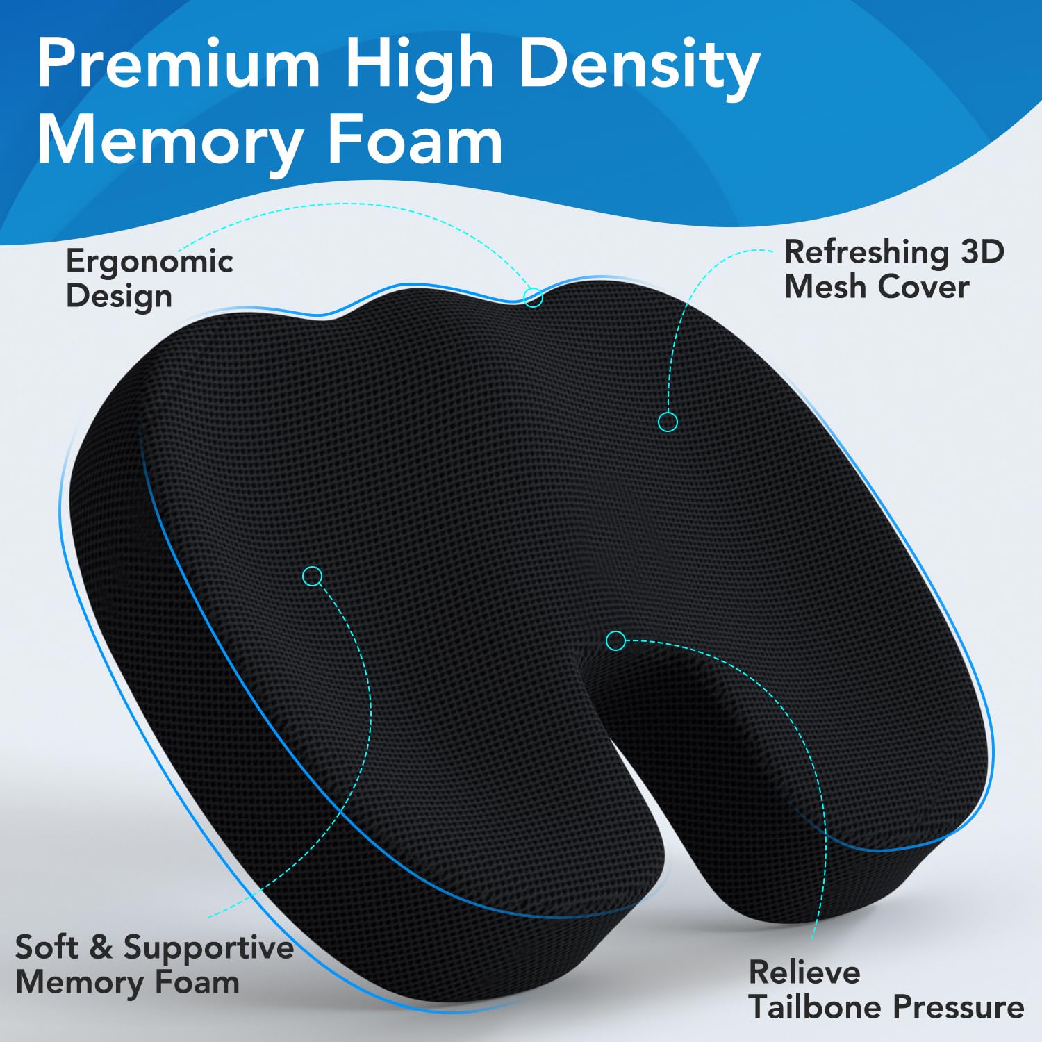 Foto 8 pulgar | Cojín De Asiento Y Almohada De Soporte Lumbar Qutool Memory Foam - Venta Internacional.