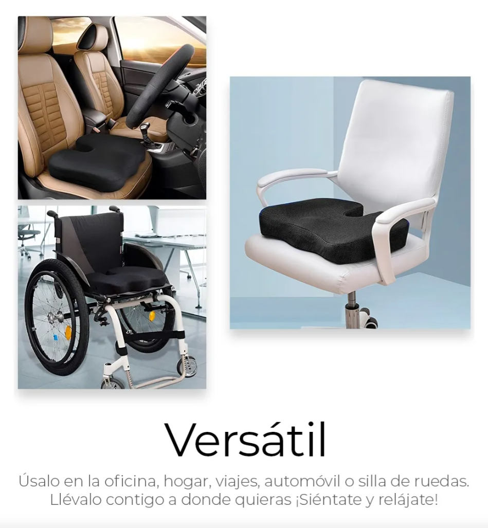 Foto 3 pulgar | Cojín Ortopédico Memory Foam De Gel Para Silla Asiento Auto
