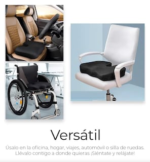 Foto 2 | Cojín Ortopédico Memory Foam De Gel Para Silla Asiento Auto
