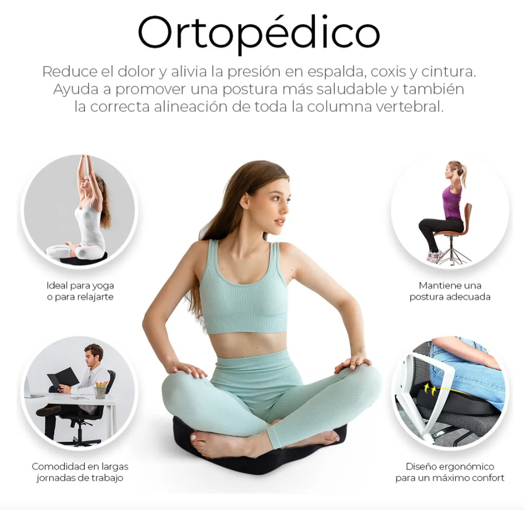 Foto 4 pulgar | Cojín Ortopédico Memory Foam De Gel Para Silla Asiento Auto