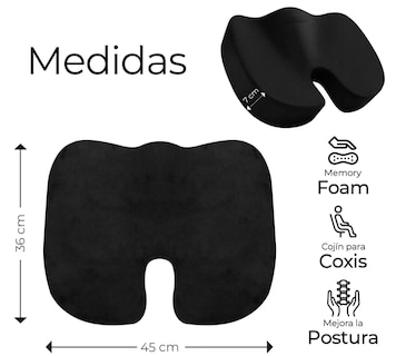 Foto 6 | Cojín Ortopédico Memory Foam De Gel Para Silla Asiento Auto