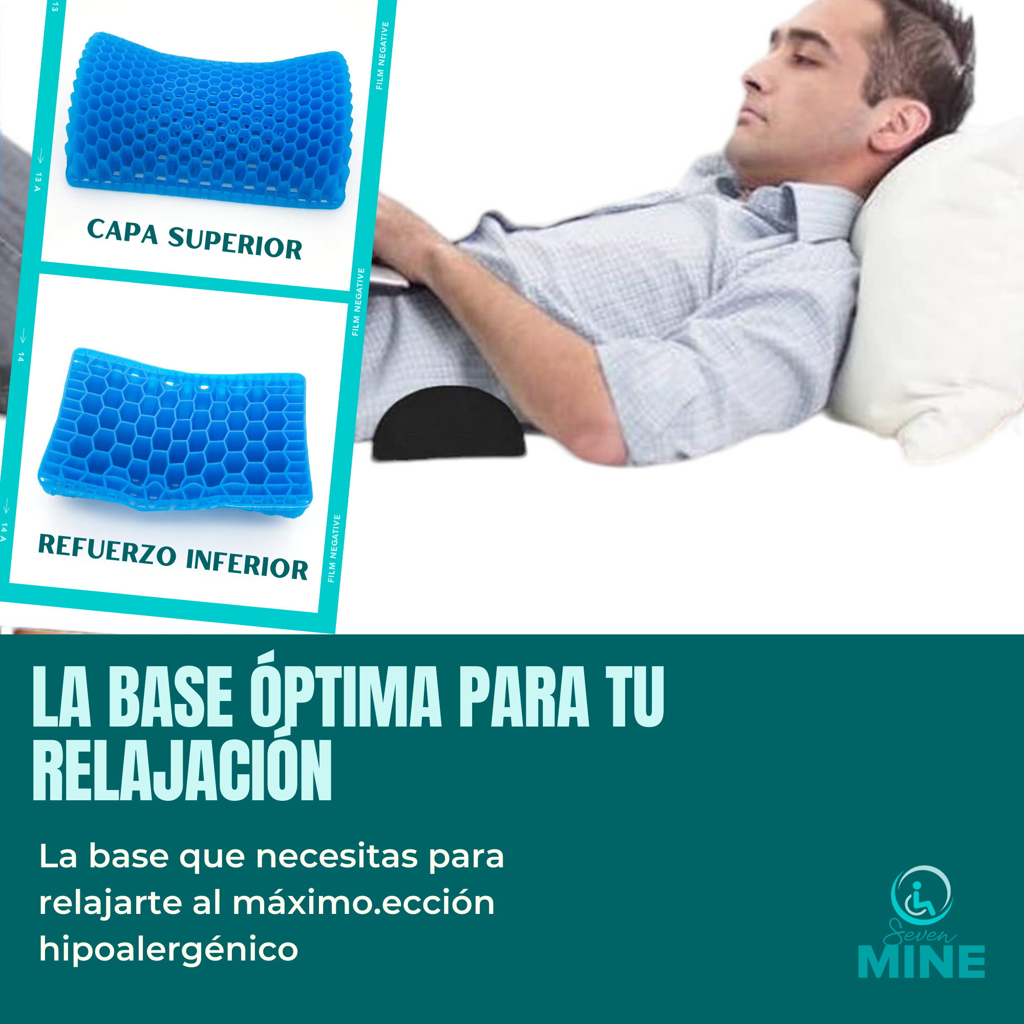 Foto 4 pulgar | Cojín Para Cuello De Gel Con Funda | Ergonómico, Flexible Y Lavable