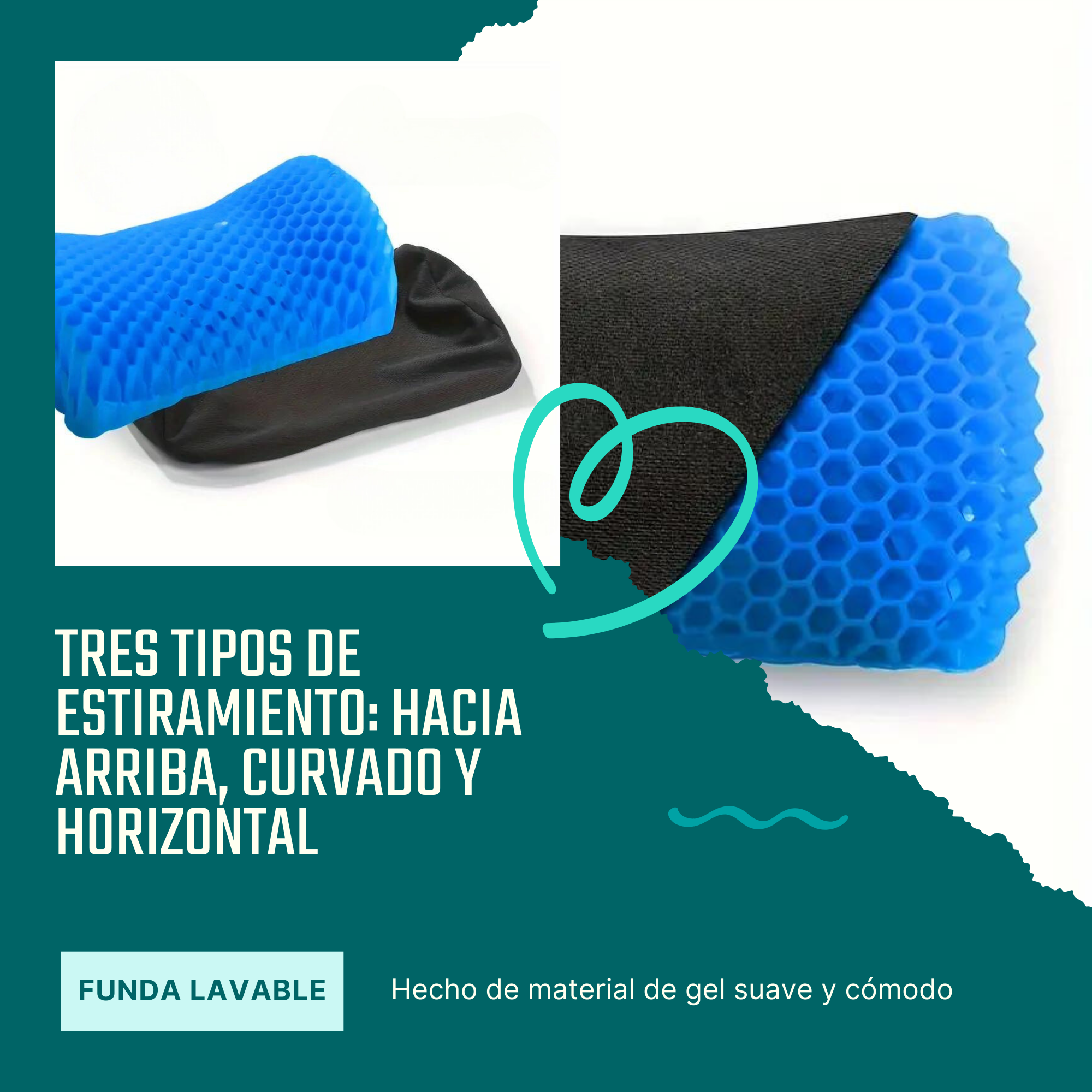 Foto 9 pulgar | Cojín Para Cuello De Gel Con Funda | Ergonómico, Flexible Y Lavable