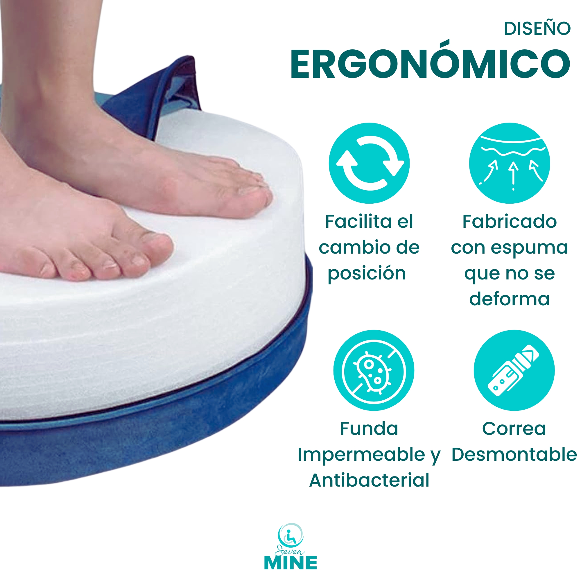 Foto 4 pulgar | Cojín Rotatorio En W Para Pacientes Con Poca Movilidad