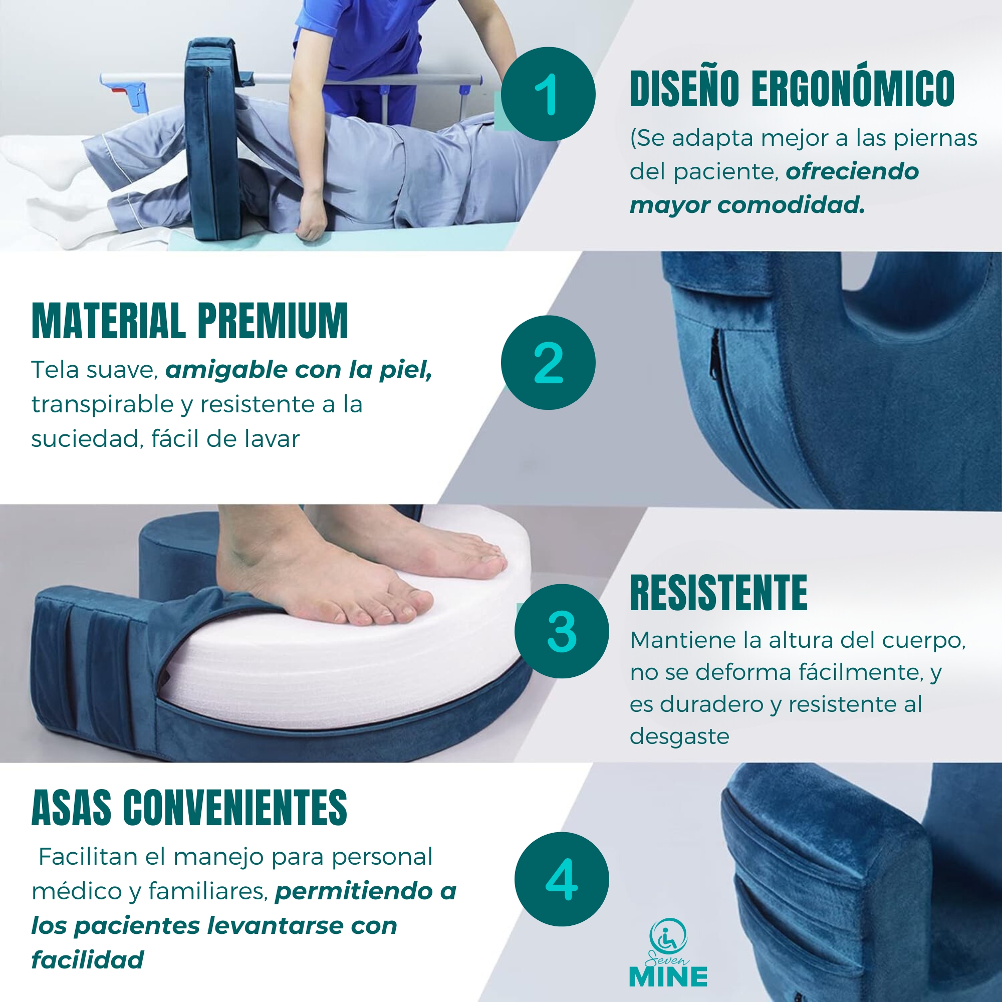 Foto 8 pulgar | Cojín Rotatorio En W Para Pacientes Con Poca Movilidad