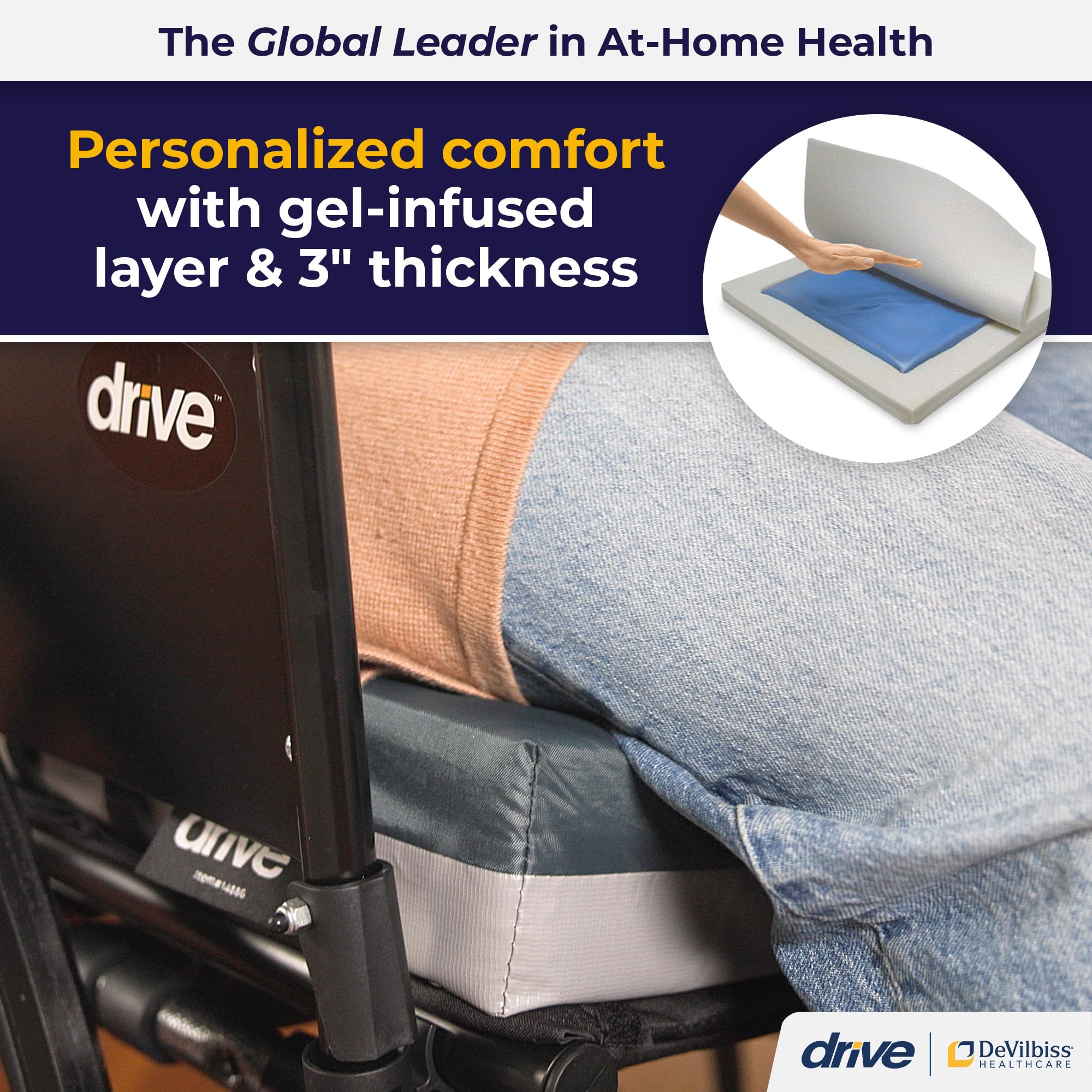 Foto 3 pulgar | Asiento Para Silla De Ruedas Cushion Drive Medical 14886 Skin Gel E - Venta Internacional.