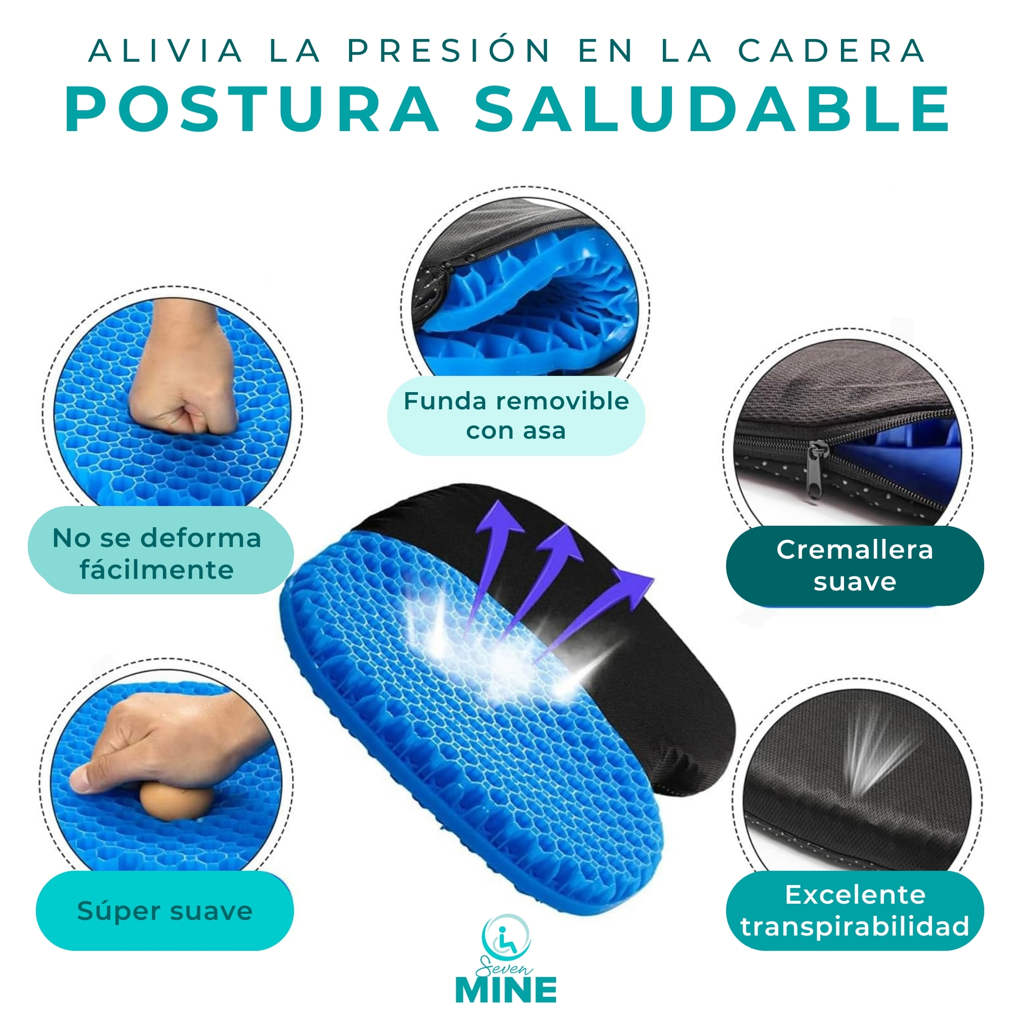 Foto 4 | Cojón para Coxis y Ciática Lumbar SC Super Confort de Gel Forma de U