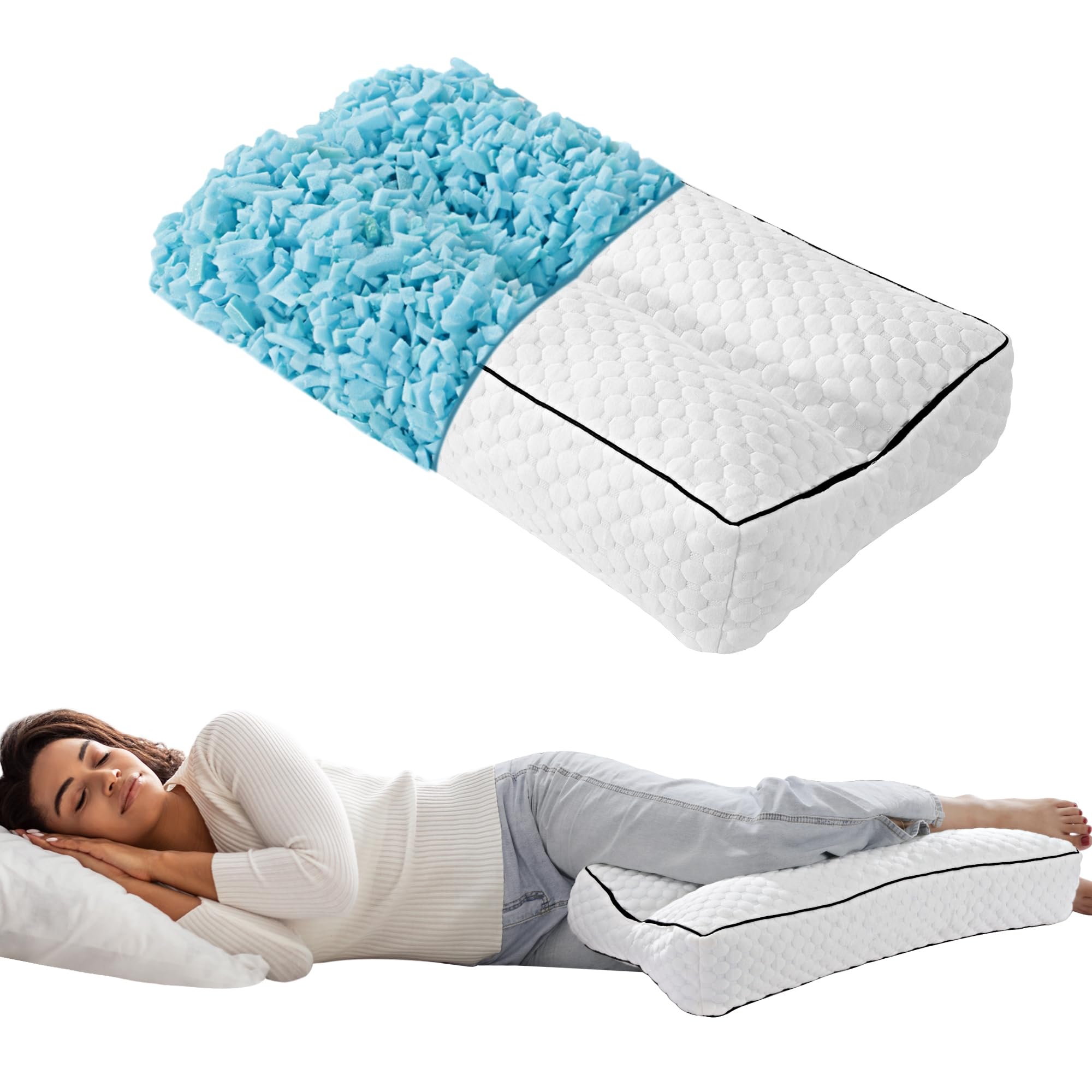 Foto 1 | Almohada Viscoelástica Hombys Para Personas Que Duermen De Lado, Color Blanco - Venta Internacional.