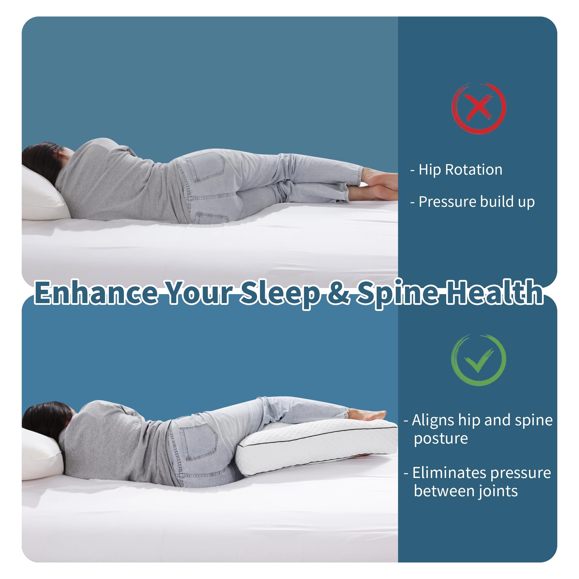 Foto 4 pulgar | Almohada Viscoelástica Hombys Para Personas Que Duermen De Lado, Color Blanco - Venta Internacional.