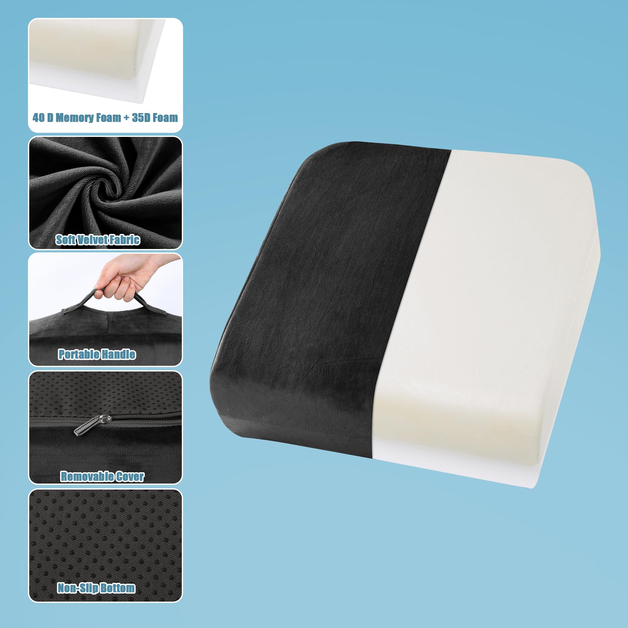 Foto 5 pulgar | Cojines De Asiento Hombys De Espuma Viscoelástica Extra Gruesa Para Coche U Oficina - Venta Internacional.