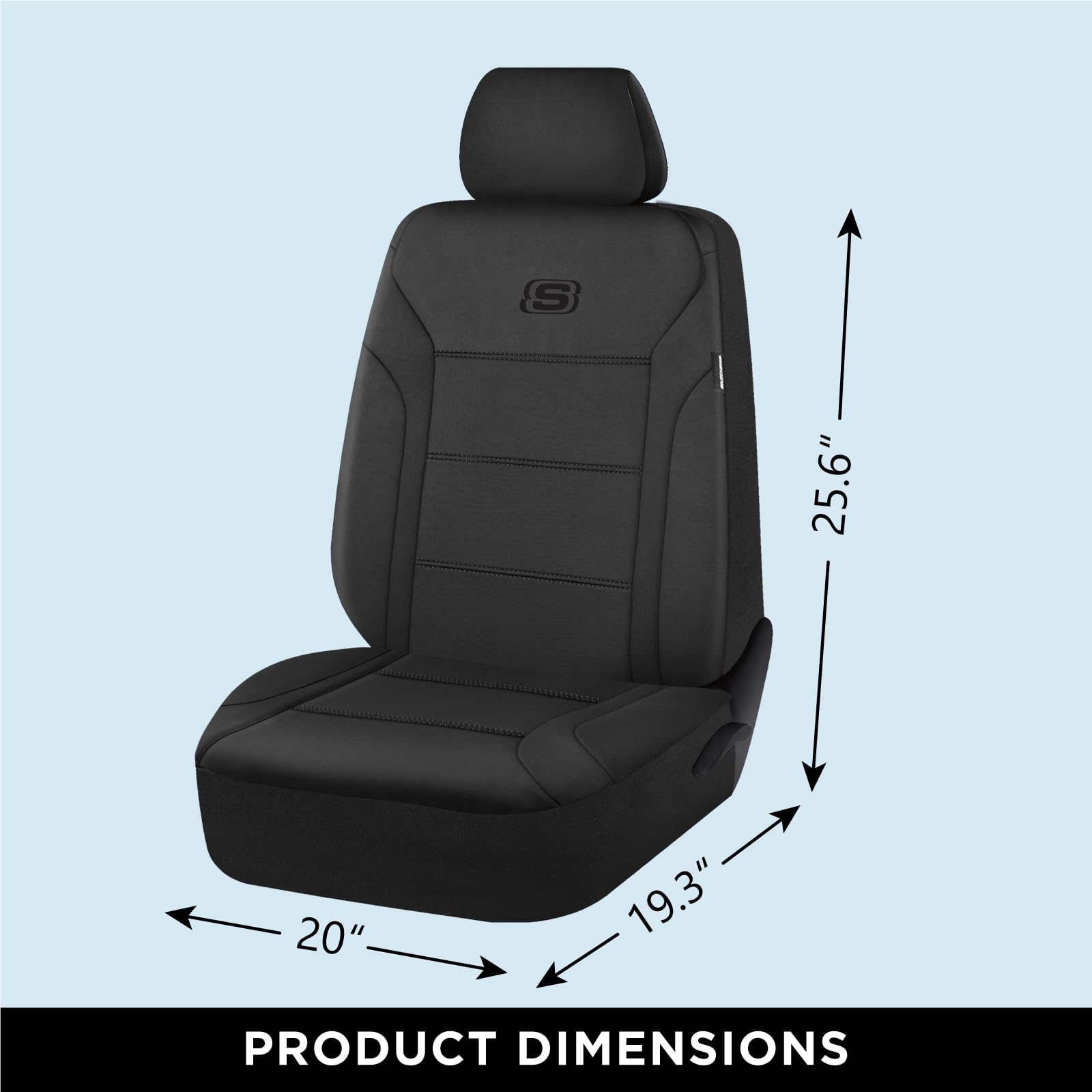Foto 8 pulgar | Fundas De Asiento De Coche Skechers De Espuma Viscoelástica Negra Para La Mayoría De Los Coches - Venta Internacional.