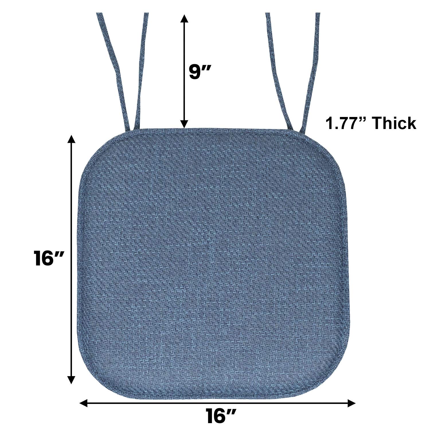 Foto 4 pulgar | Cojín Para Silla Sweet Home Collection  Espuma Viscoelástica  40 X 40 Cm  Color Azul - Venta Internacional.