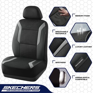 Foto 4 | Fundas Para Asientos De Coche Skechers Memory Foam Air Cool Mesh Color Gris - Venta Internacional.