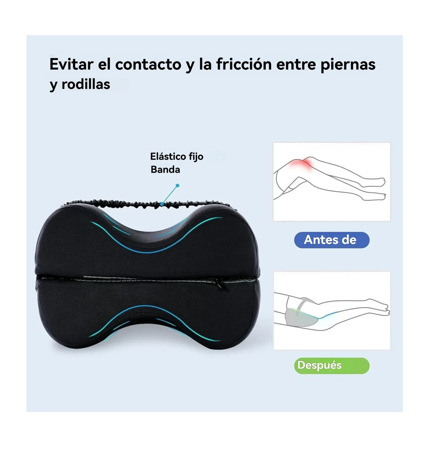Foto 5 pulgar | Almohada Para Piernas Rodillas Ortopédica Ergonómica Multifunción  Negro