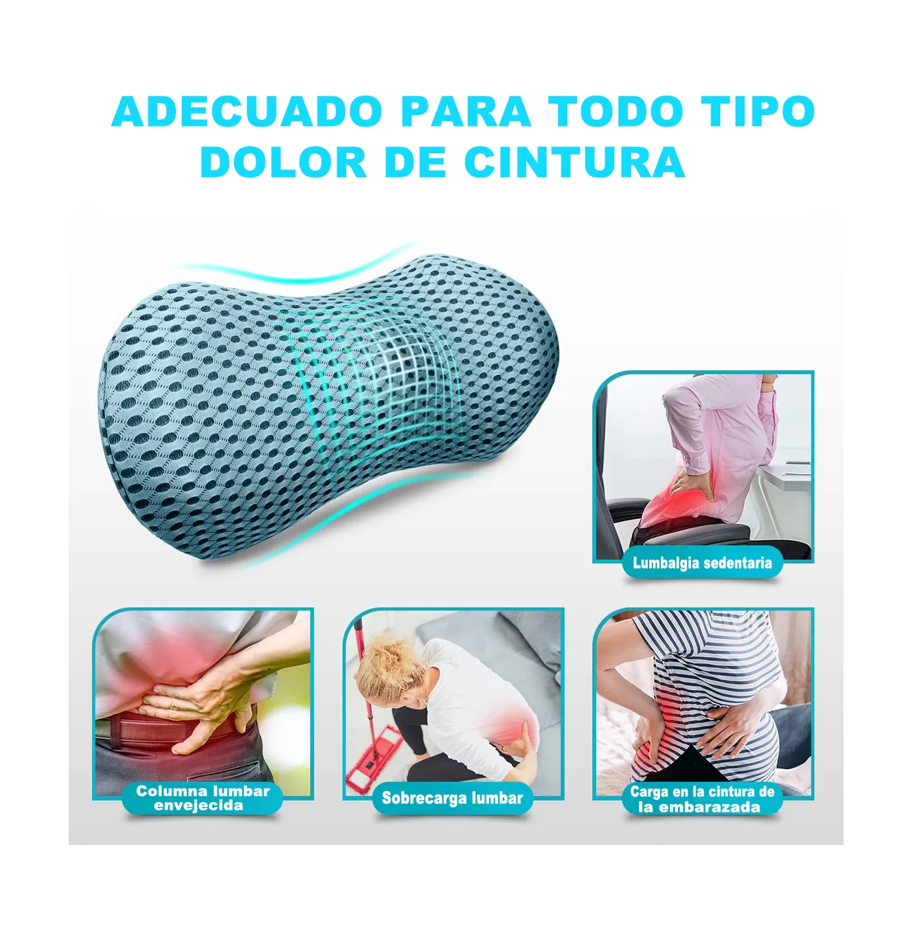 Foto 5 pulgar | Cojín de Respaldo Lab.G Azul