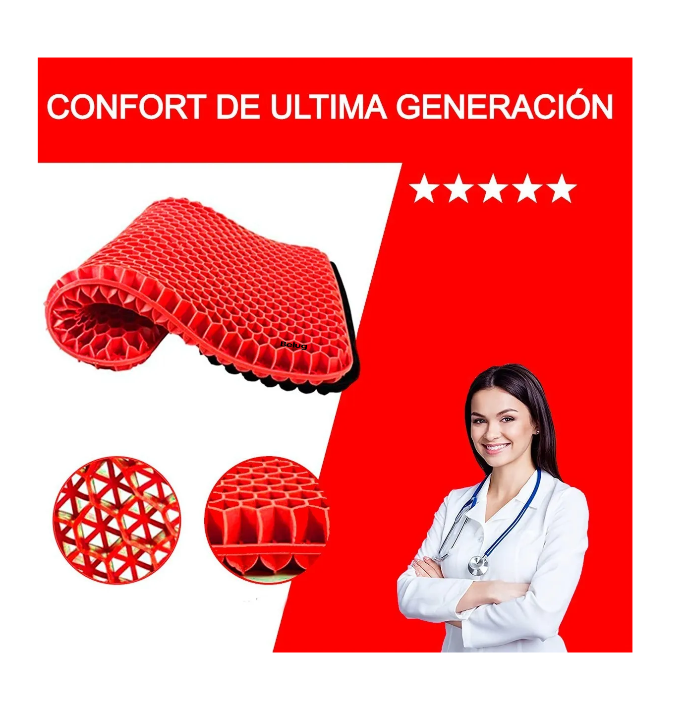 Foto 6 pulgar | Cojín Belug para Silla