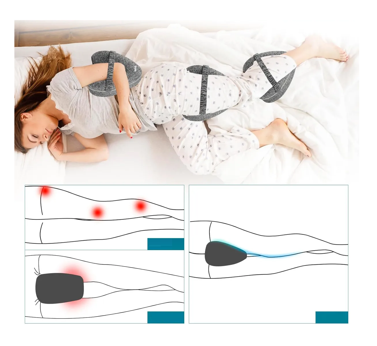 Foto 3 pulgar | Almohada Ergonómica para Piernas Gris