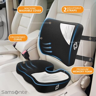 Foto 3 | Juego De Cojines Samsonite De Espuma Viscoelástica Para Asiento Y Soporte Lumbar - Venta Internacional.