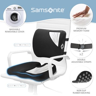 Foto 5 | Juego De Cojines Samsonite De Espuma Viscoelástica Para Asiento Y Soporte Lumbar - Venta Internacional.