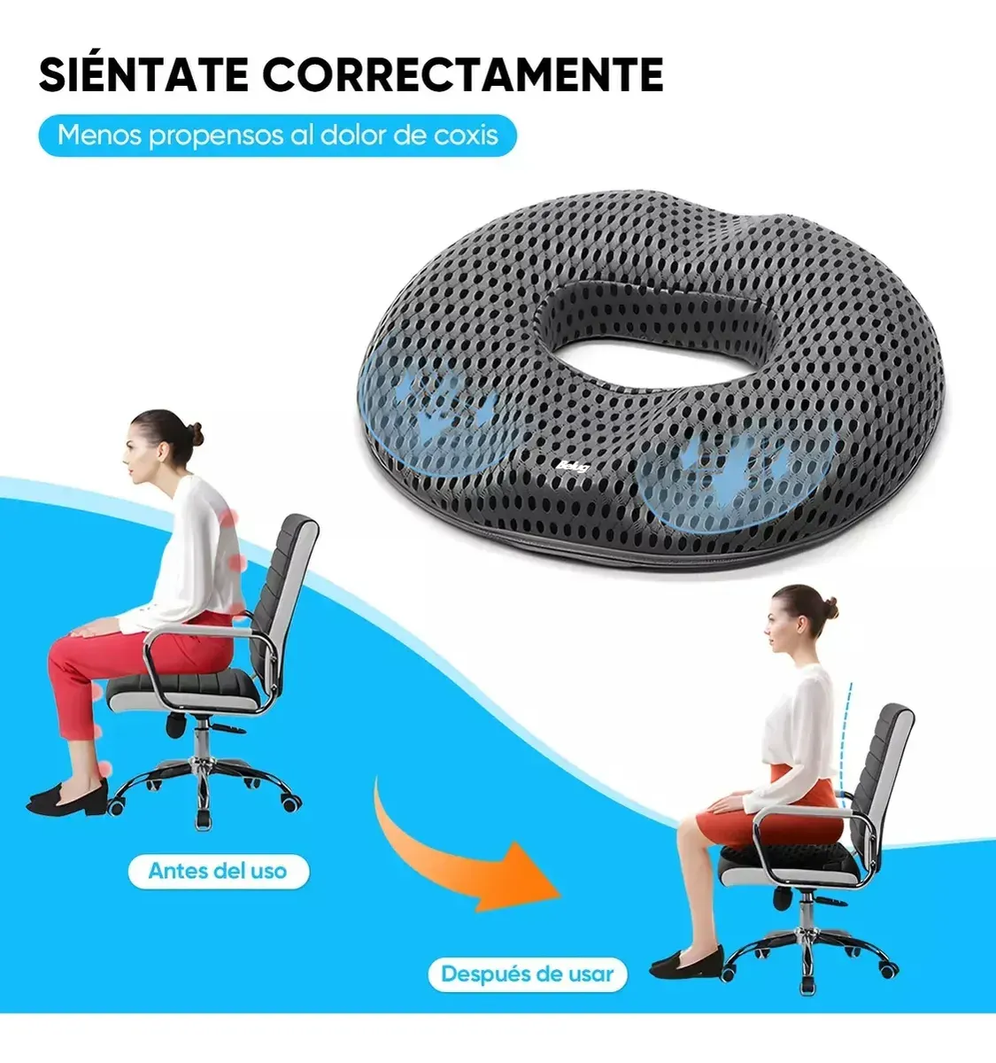 Foto 4 pulgar | Ortopédica Dona Belug Para Hemorroides Y Coxis Grande Negro