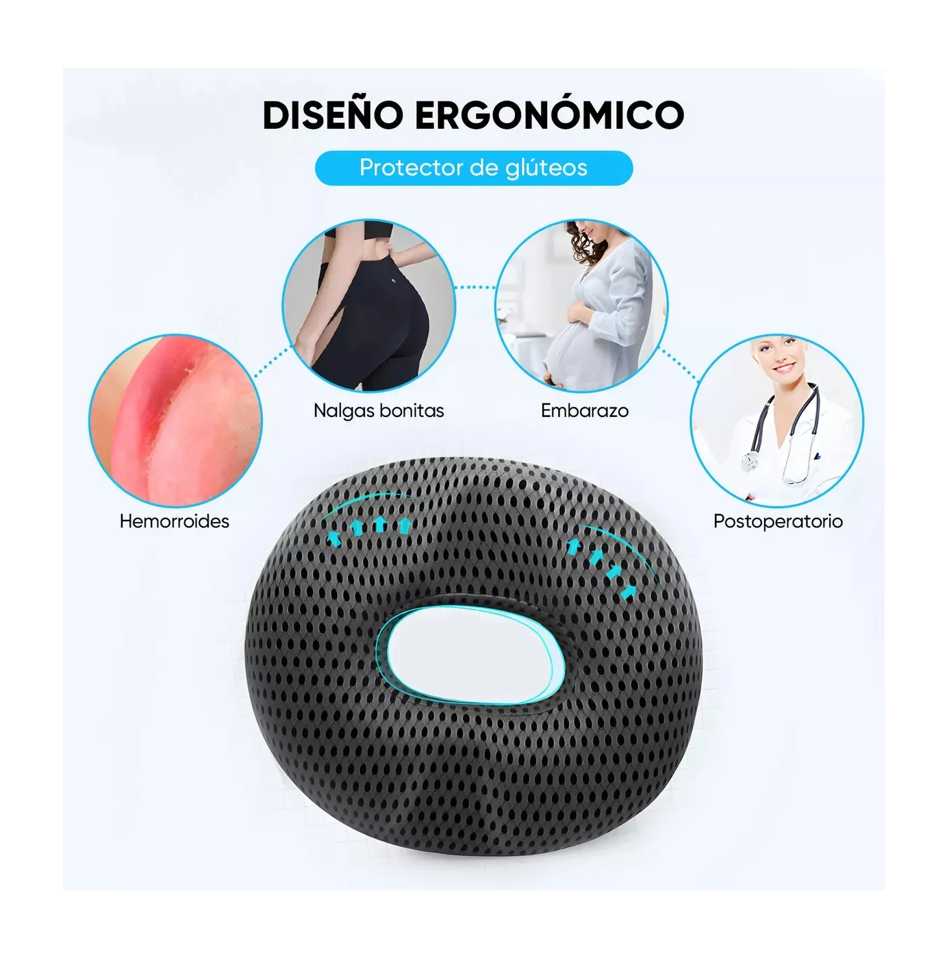 Foto 5 pulgar | Dona Ortopédica Para Hemorroides Coxis Y Almoadas Maternidad Gris