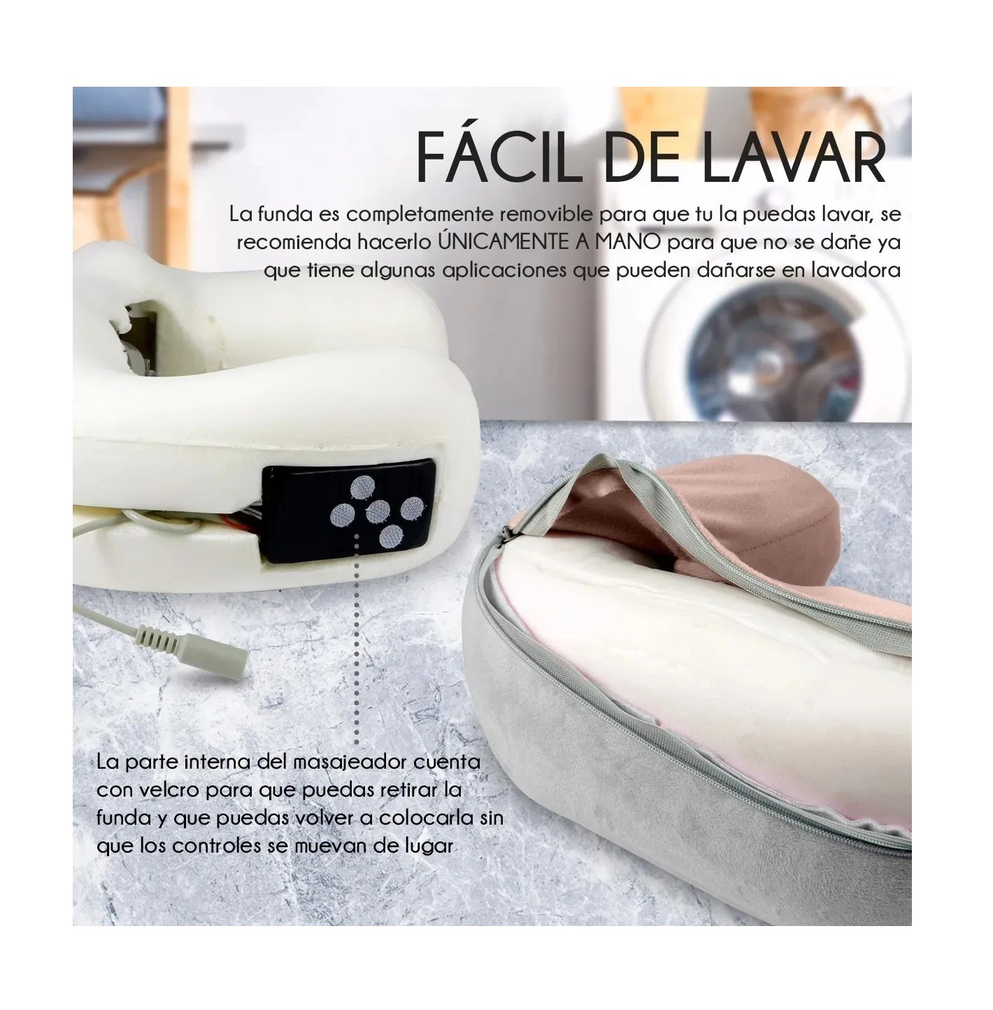 Foto 3 pulgar | Almohada De Masaje En Forma De U Masajeador Cervical Marrón Claro