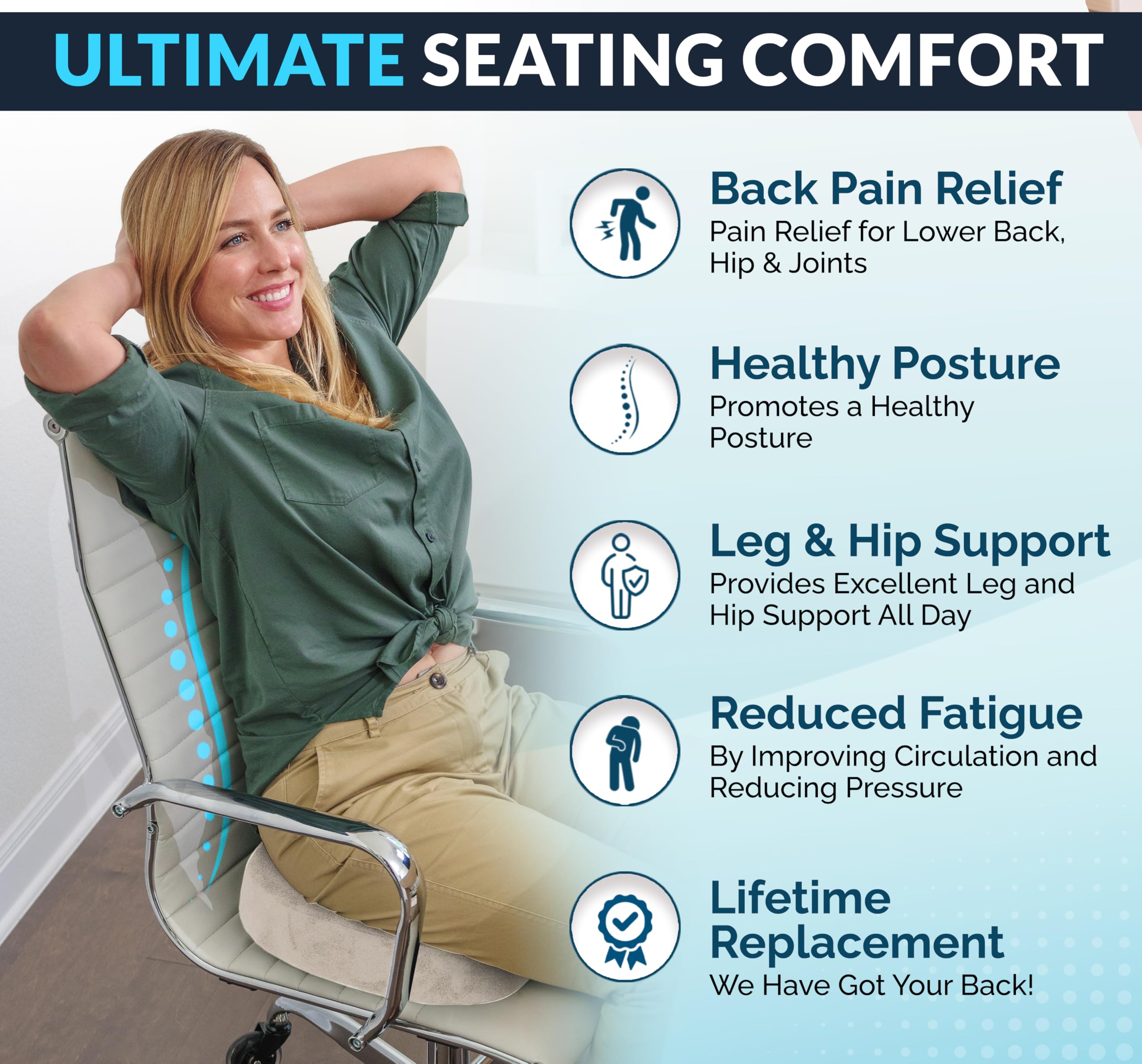 Foto 4 pulgar | Cojín De Asiento Comfilife Premium De Gel Y Espuma Viscoelástica Beige - Venta Internacional.