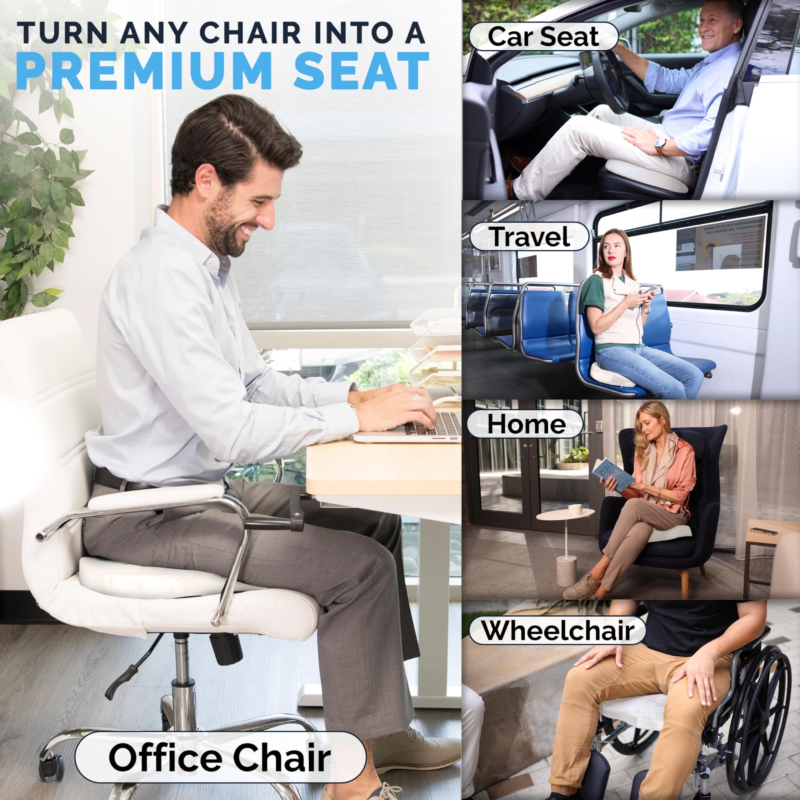 Foto 7 pulgar | Cojín De Asiento Comfilife Premium De Gel Y Espuma Viscoelástica Beige - Venta Internacional.
