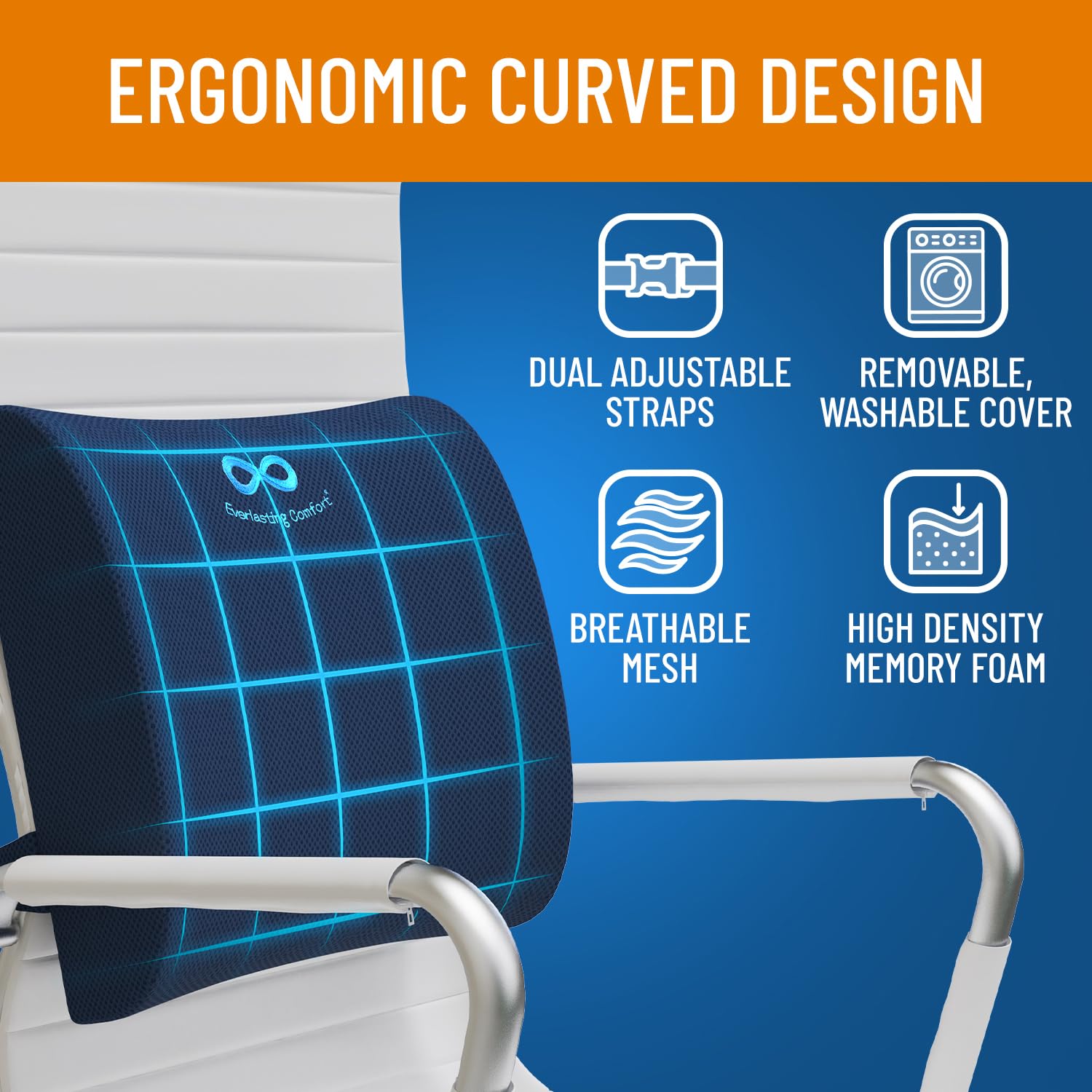 Foto 4 | Almohada De Soporte Lumbar Everlasting Comfort Para Asiento De Coche - Venta Internacional.
