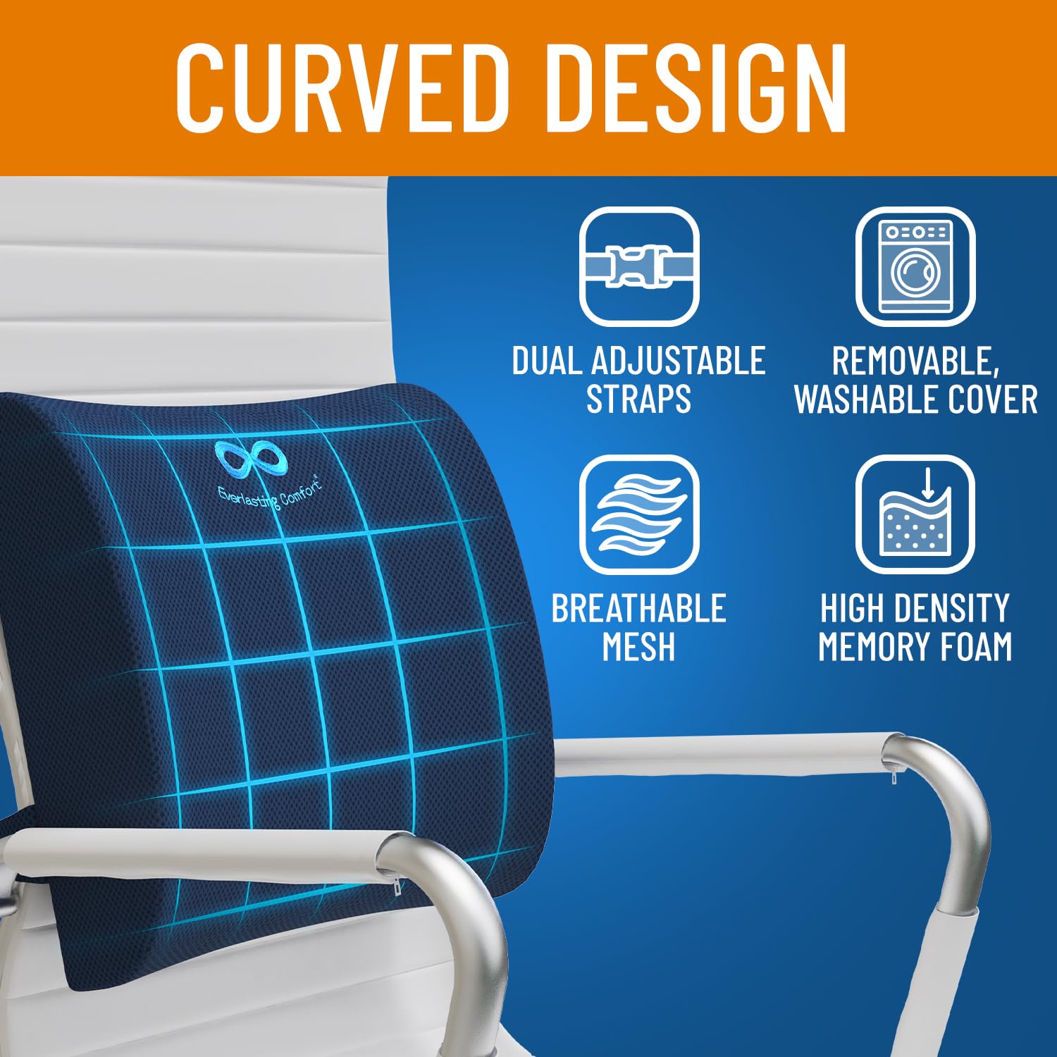 Foto 5 | Almohada De Soporte Lumbar Everlasting Comfort Para Asiento De Coche - Venta Internacional.