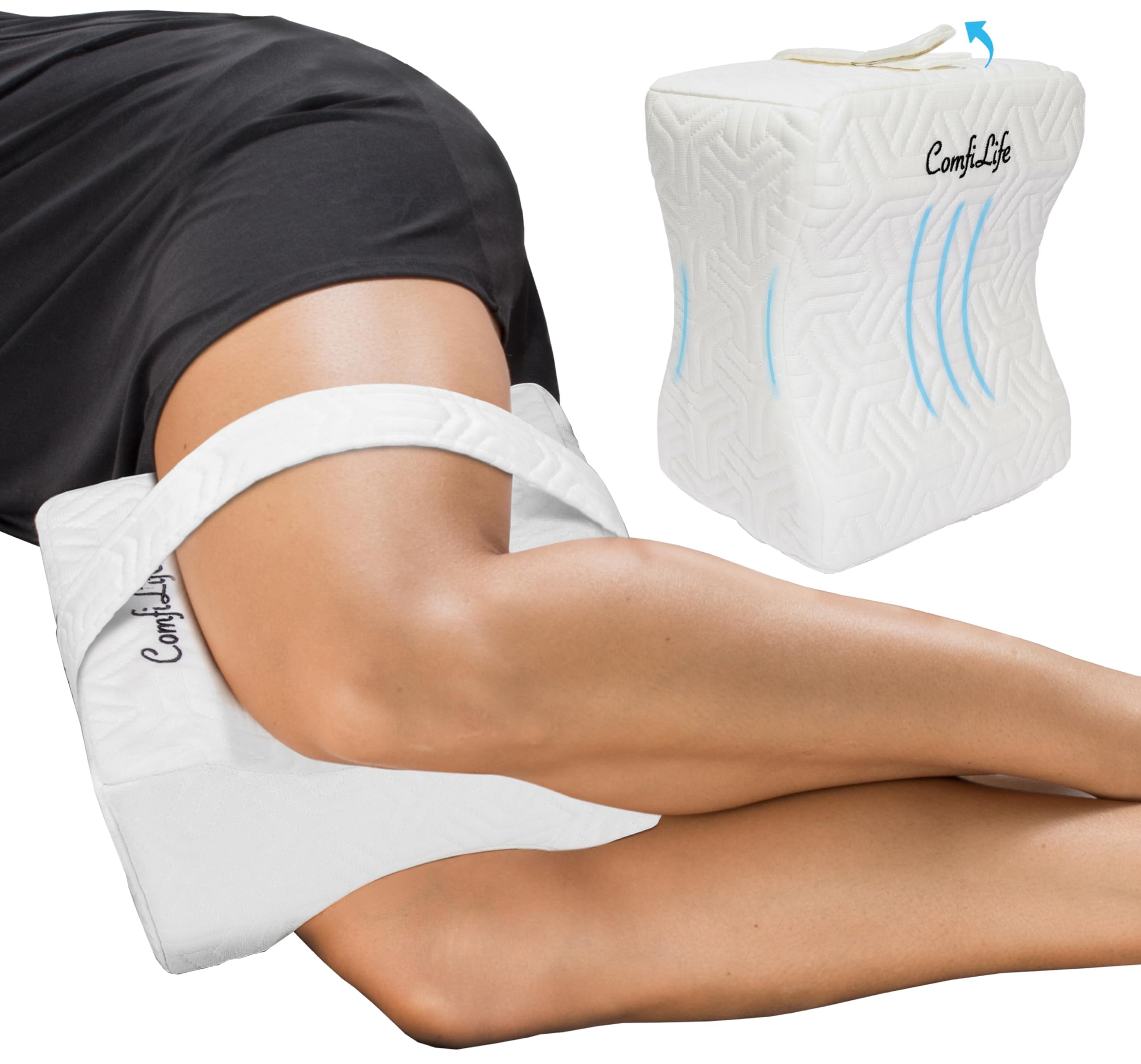 Foto 2 pulgar | Almohada De Rodilla Comfilife Cooling Leg Para Personas Que Duermen De Lado Con Correa - Venta Internacional.