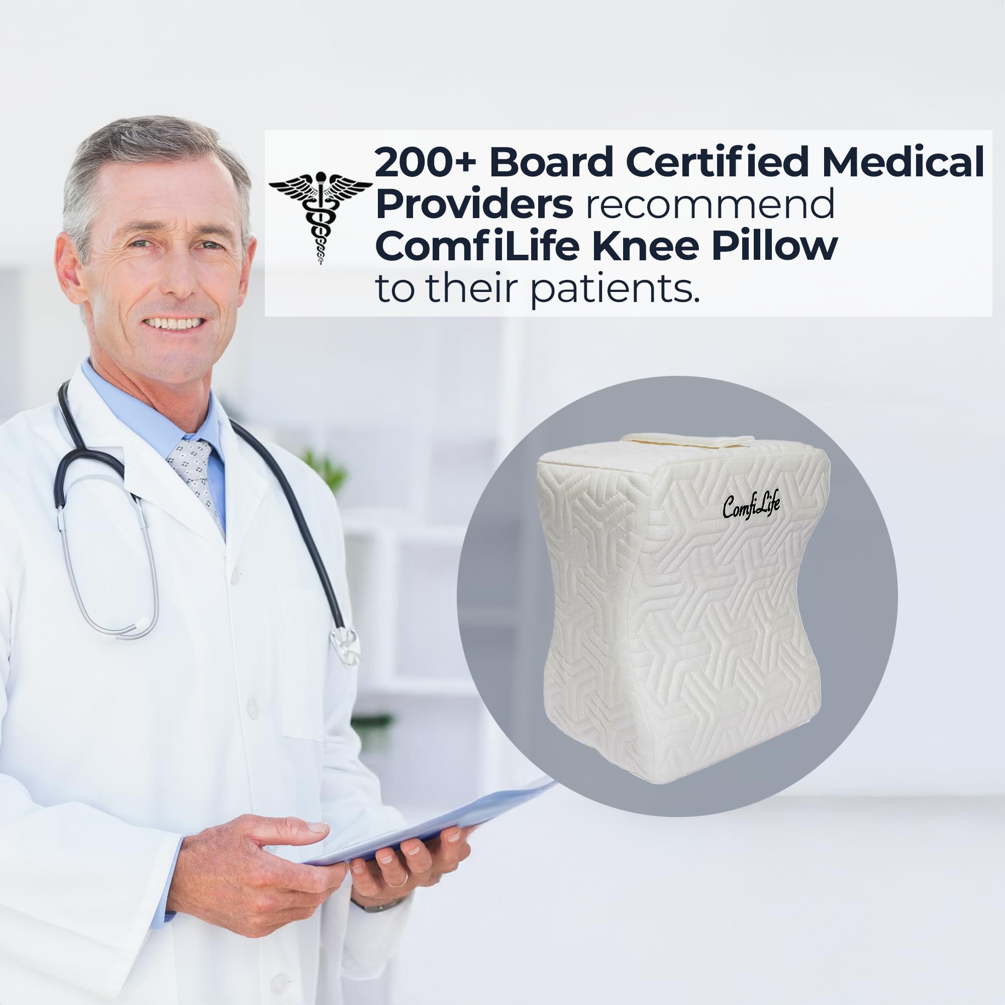 Foto 4 pulgar | Almohada De Rodilla Comfilife Cooling Leg Para Personas Que Duermen De Lado Con Correa - Venta Internacional.