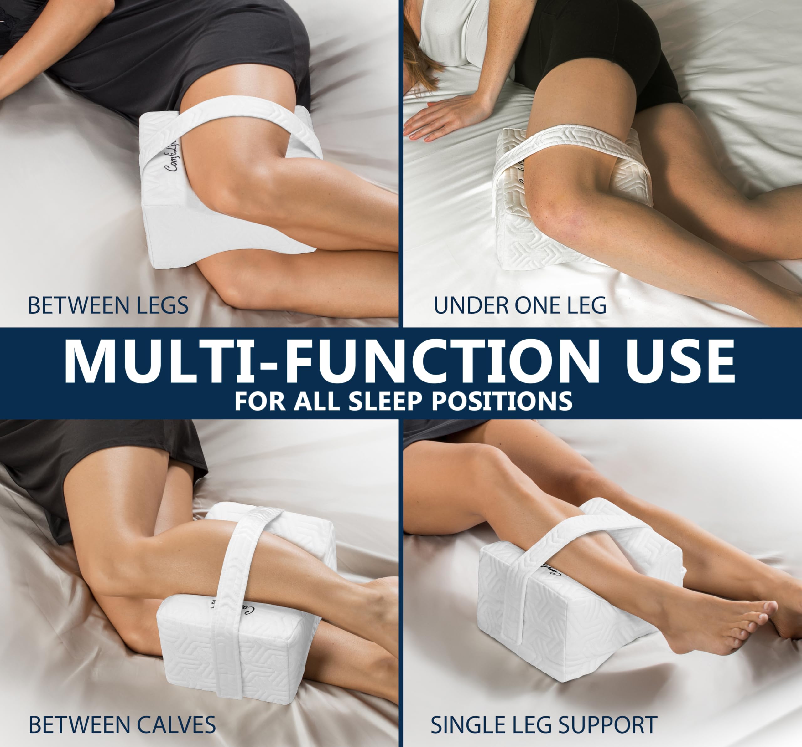 Foto 7 pulgar | Almohada De Rodilla Comfilife Cooling Leg Para Personas Que Duermen De Lado Con Correa - Venta Internacional.