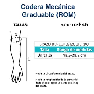 Foto 6 | Codera Derecha Mecánica Graduable Tynor E46 color Negro Inmovilización Codo Rom