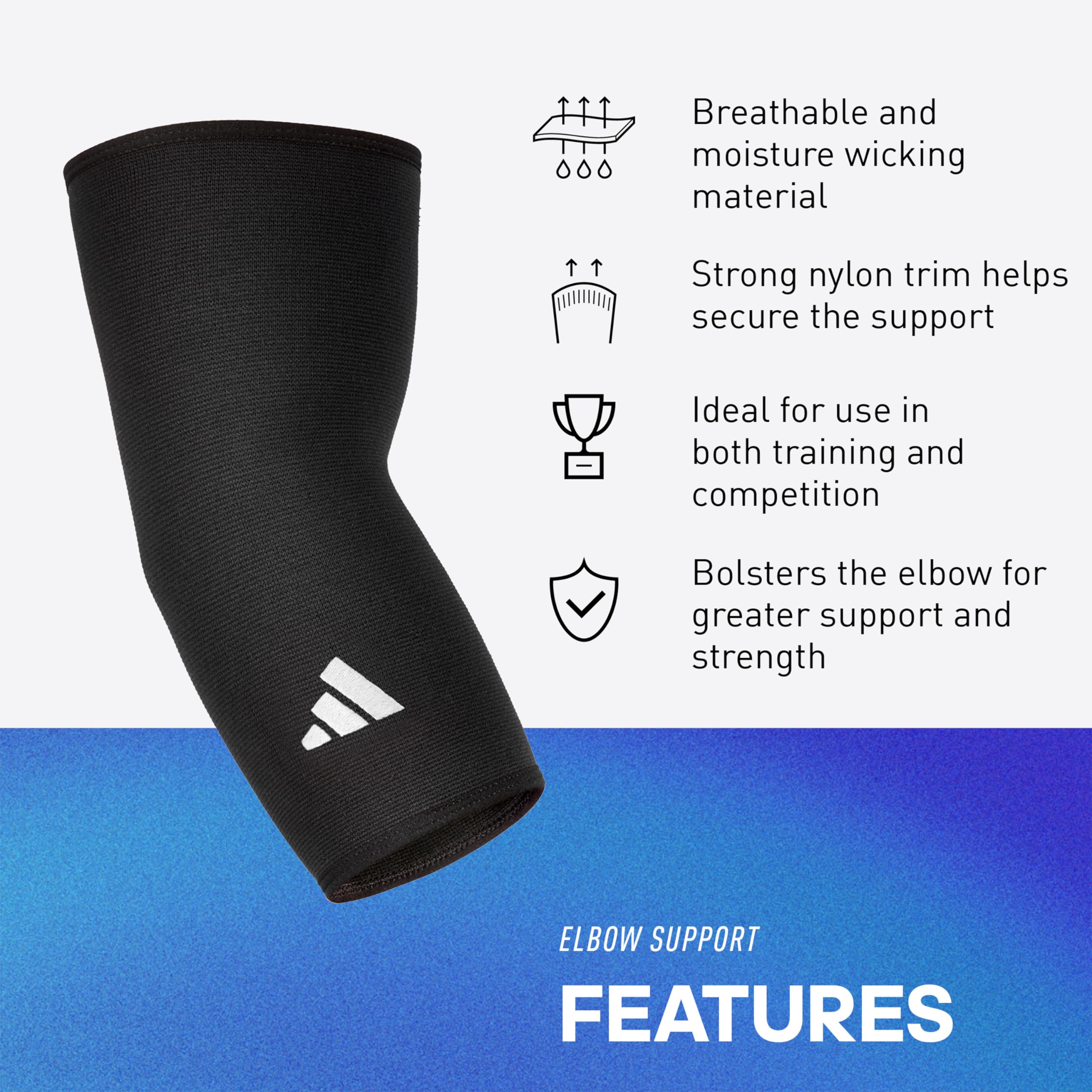 Foto 6 pulgar | Manga De Apoyo Para Los Codos Adidas Seamless Black Medium - Venta Internacional.